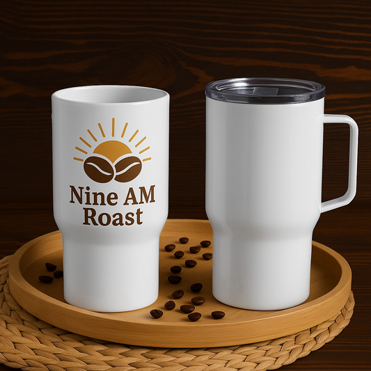 Travel mug with a handle