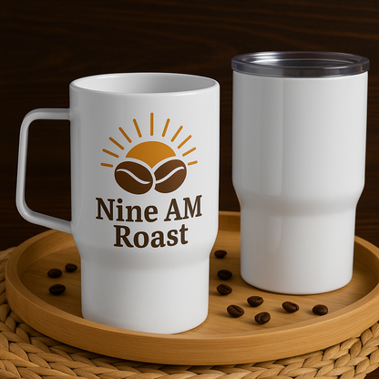 Travel mug with a handle